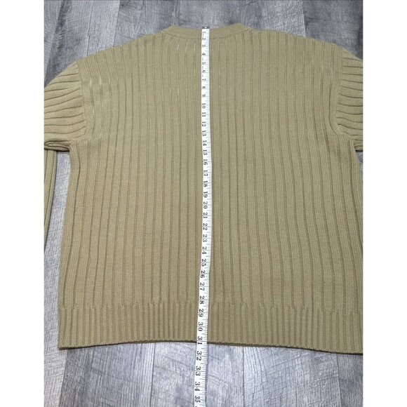 Bare Fox Urban Gear Sweater Mens‎ XL Tan Geometric Patchwork Grunge Y2K Hip Hop - Picture 7 of 10